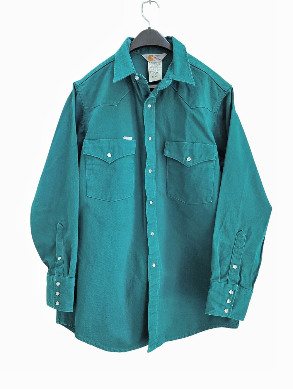 Carhartt Men's Western Button Front Work Shirt Size‎ 16.5 x 34 Long Sleeve